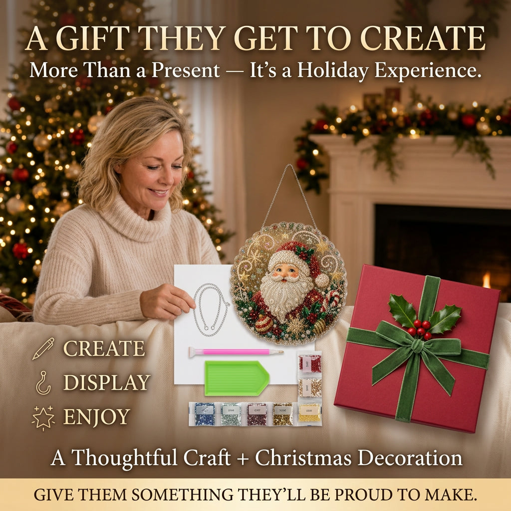 DIY Diamond Painting Santa Hanging Ornament Kit