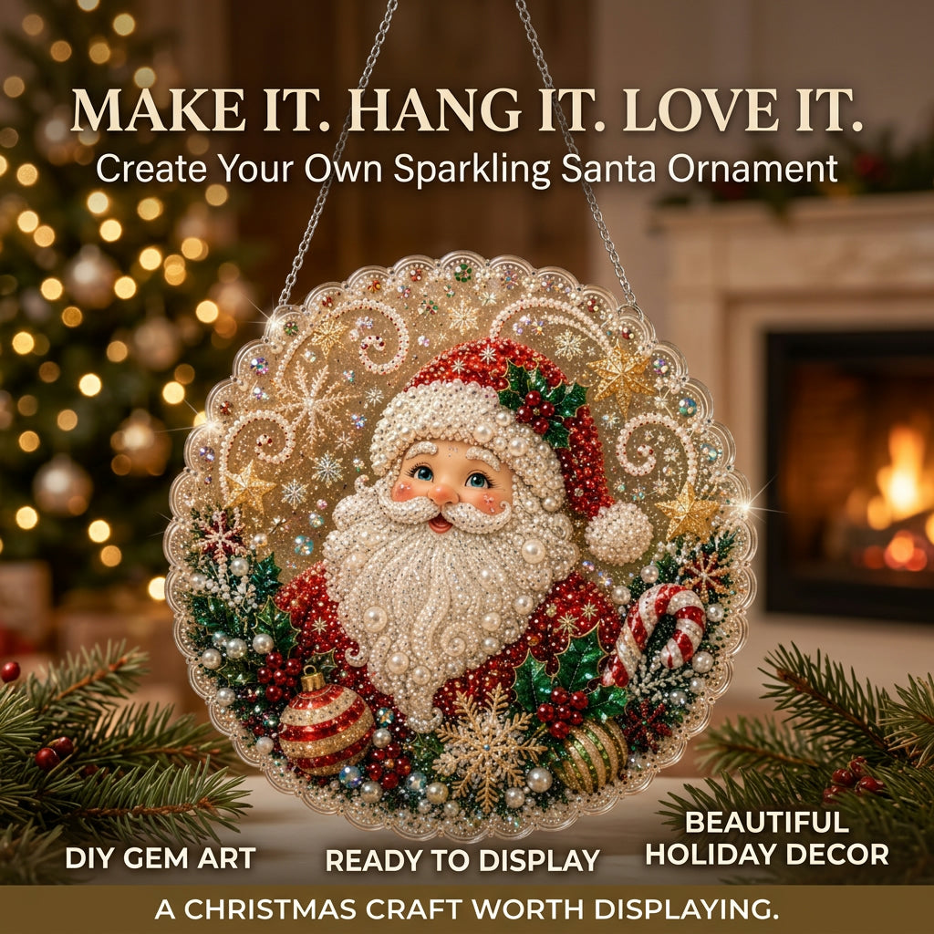 DIY Diamond Painting Santa Hanging Ornament Kit