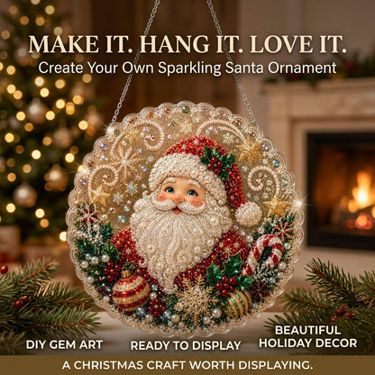 DIY Diamond Painting Santa Hanging Ornament Kit
