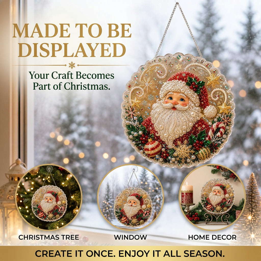 DIY Diamond Painting Santa Hanging Ornament Kit