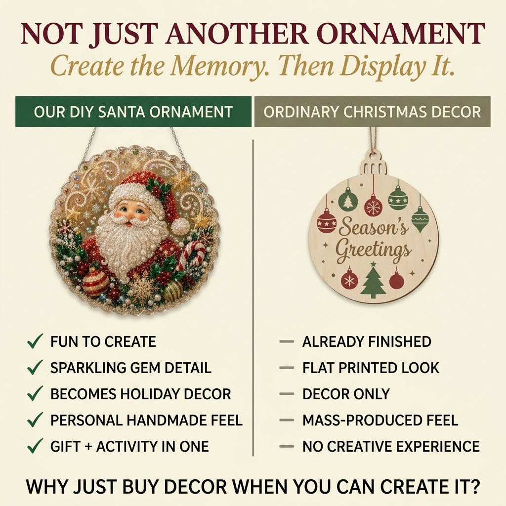 DIY Diamond Painting Santa Hanging Ornament Kit