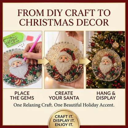 DIY Diamond Painting Santa Hanging Ornament Kit
