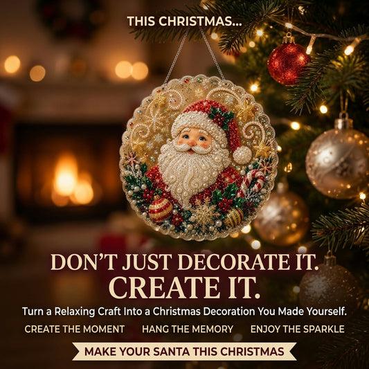 DIY Diamond Painting Santa Hanging Ornament Kit