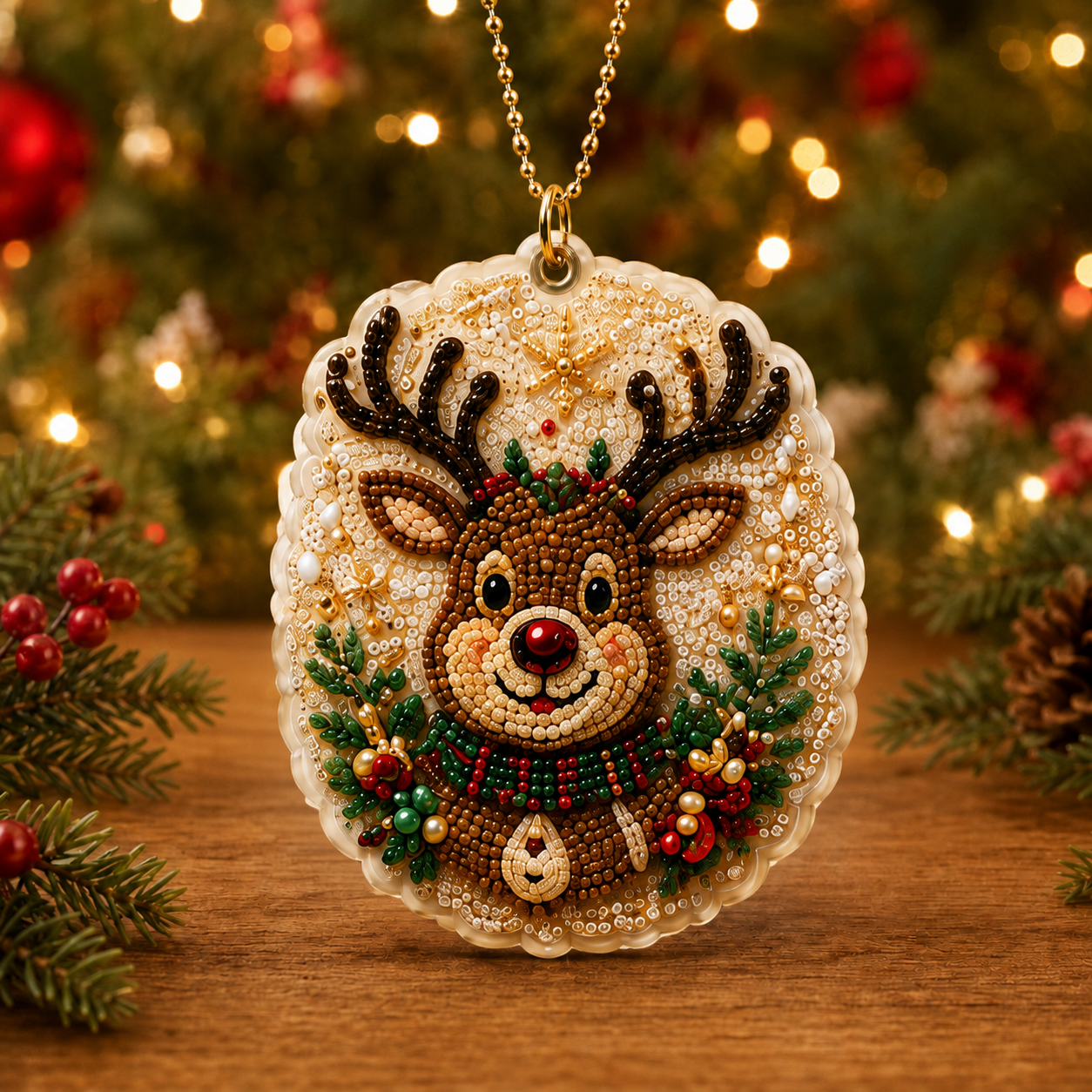 DIY Diamond Painting Santa Hanging Ornament Kit