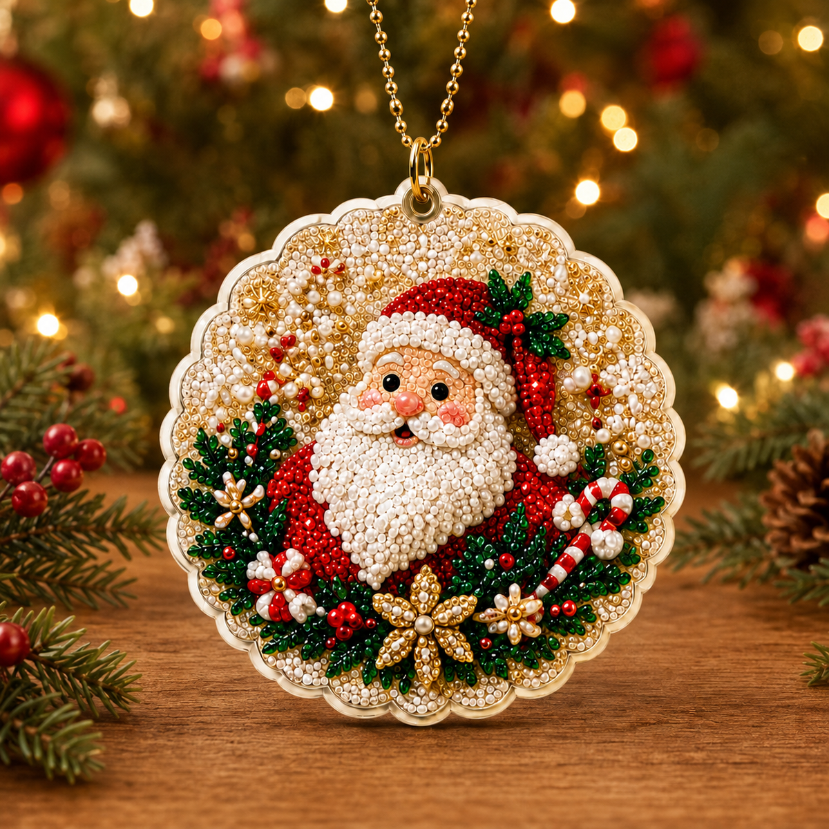 DIY Diamond Painting Santa Hanging Ornament Kit